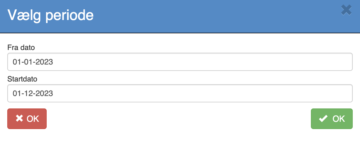 Vælg periode i Sapera - Hjælpecenteret